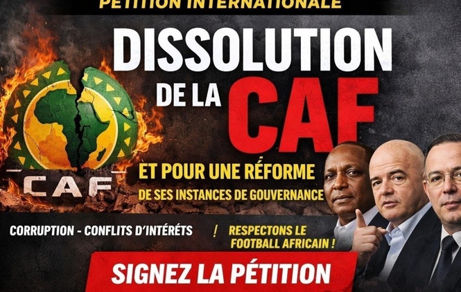 Can 2025 : une pétition réclame la dissolution de la Caf après le retrait du titre au Sénégal Can 2025 : une pétition réclame la dissolution de la Caf après le retrait du titre au Sénégal