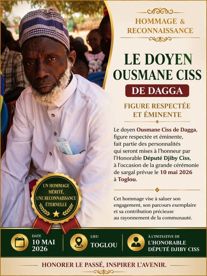 "SARGAL"-GROUPE SOLUTION : Le député Djiby Ciss honore les doyens de son mouvement "SARGAL"-GROUPE SOLUTION : Le député Djiby Ciss honore les doyens de son mouvement