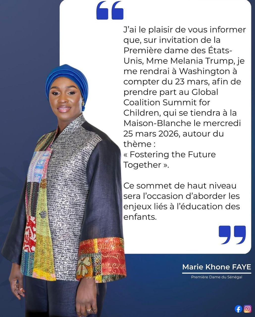 Washington : Marie Khone Faye invitée à la Maison-Blanche par Melania Trump