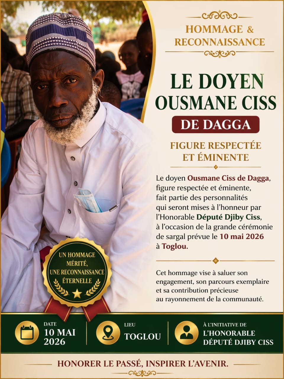 "SARGAL"-GROUPE SOLUTION : Le député Djiby Ciss honore les doyens de son mouvement
